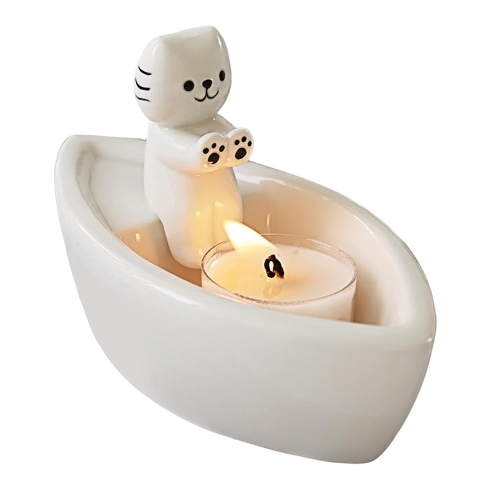 Amazon.co.jp: Cat Ceramics キャンドルホルダー、装飾ホルダー、漫画